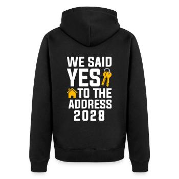 Nous avons dit à l’adresse 2028 - Veste à capuche bio Premium Unisexe - noir - Dos - Nico (187cm)