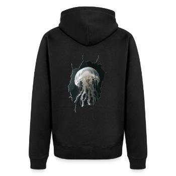 Méduse - Veste à capuche bio Premium Unisexe - noir - Dos - Nico (187cm)
