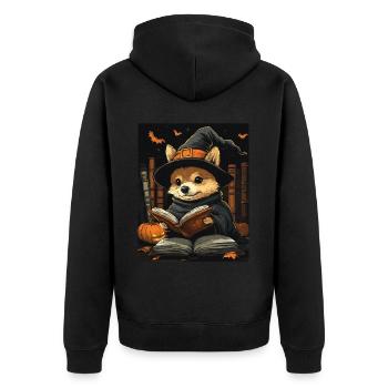 Halloween Cadeau Femmes Chien Hommes Enfants Décoration - Veste à capuche bio Premium Unisexe - noir - Dos - Nico (187cm)