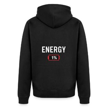 Energy 1% - Unisex Premium Organic Zip Hoodie - black - Back - Nico (187cm)