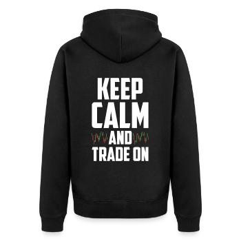 Day Trading Day Trader Aktien Börse Aktienmarkt - Unisex Premium Bio Zip Hoodie - Schwarz - Hinten - Nico (187cm)