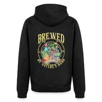 Apotheker Kräutersammler Apothekerin - Unisex Premium Bio Zip Hoodie - Schwarz - Hinten - Nico (187cm)