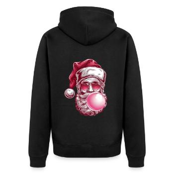 Cooler Weihnachtsmann Mit Sonnenbrille - Unisex Premium Bio Zip Hoodie - Schwarz - Hinten - Nico (187cm)