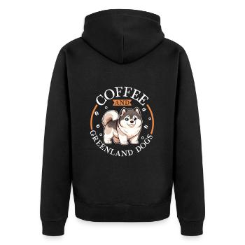 Café et chien du Groenland - Veste à capuche bio Premium Unisexe - noir - Dos - Nico (187cm)