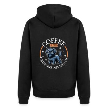 Café et Griffon Nivernais - Veste à capuche bio Premium Unisexe - noir - Dos - Nico (187cm)