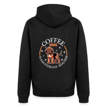 Café et chien odorant hanovrien - Veste à capuche bio Premium Unisexe - noir - Dos - Nico (187cm)