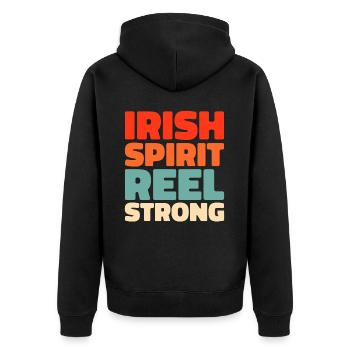 Danse Irlandaise Irischer Tanz - Veste à capuche bio Premium Unisexe - noir - Dos - Nico (187cm)