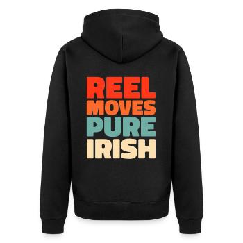 Irish Dance Irischer Tanz - Unisex Premium Bio Zip Hoodie - Schwarz - Hinten - Nico (187cm)