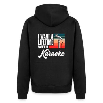 Je veux chanter au karaoké toute ma vie - Veste à capuche bio Premium Unisexe - noir - Dos - Nico (187cm)