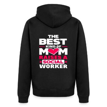 The best kind of mom raises a - Unisex Premium Organic Zip Hoodie - black - Back - Nico (187cm)