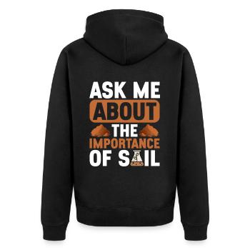 Bodenwissenschaftler Soil Science - Unisex Premium Bio Zip Hoodie - Schwarz - Hinten - Nico (187cm)