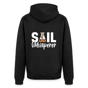 Bodenwissenschaftler Soil Science - Unisex Premium Organic Zip Hoodie - black - Back - Nico (187cm)
