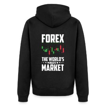Trading Forex Trader Marché financier - Veste à capuche bio Premium Unisexe - noir - Dos - Nico (187cm)