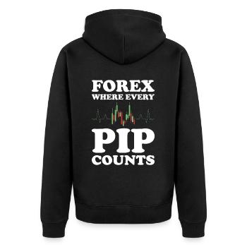 Trading Forex Trader Marché financier - Veste à capuche bio Premium Unisexe - noir - Dos - Nico (187cm)