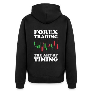 Trading Forex Trader Marché financier - Veste à capuche bio Premium Unisexe - noir - Dos - Nico (187cm)