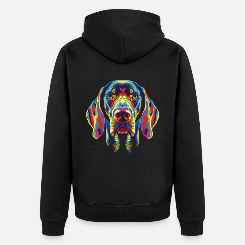 Braque de Weimar Dog Popart - Veste à capuche bio Premium Unisexe - noir