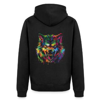 Loup-garou Loup Popart - Veste à capuche bio Premium Unisexe - noir - Dos - Nico (187cm)