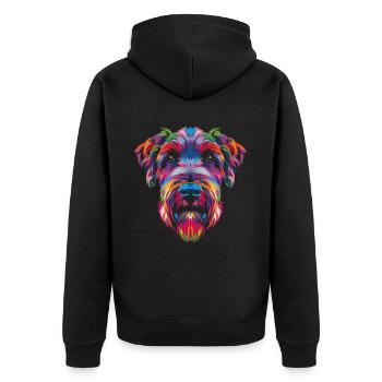 Wheaten Terrier Chien Popart - Veste à capuche bio Premium Unisexe - noir - Dos - Nico (187cm)
