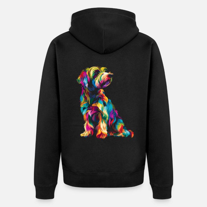 Wheaten Terrier Chien Popart - Veste à capuche bio Premium Unisexe - noir