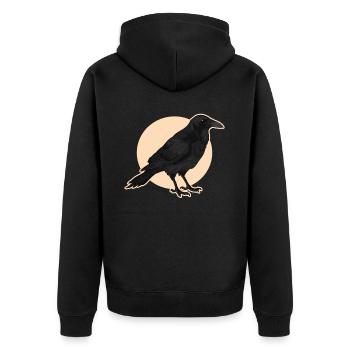 Corbeaux Corbeaux Oiseaux Cadeaux - Veste à capuche bio Premium Unisexe - noir - Dos - Nico (187cm)