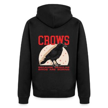 Corbeaux Oiseaux Corbeaux Cadeaux - Veste à capuche bio Premium Unisexe - noir - Dos - Nico (187cm)