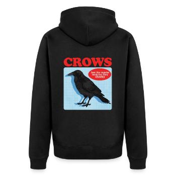 Crows Black Ravens Gift - Unisex Premium Organic Zip Hoodie - black - Back - Nico (187cm)