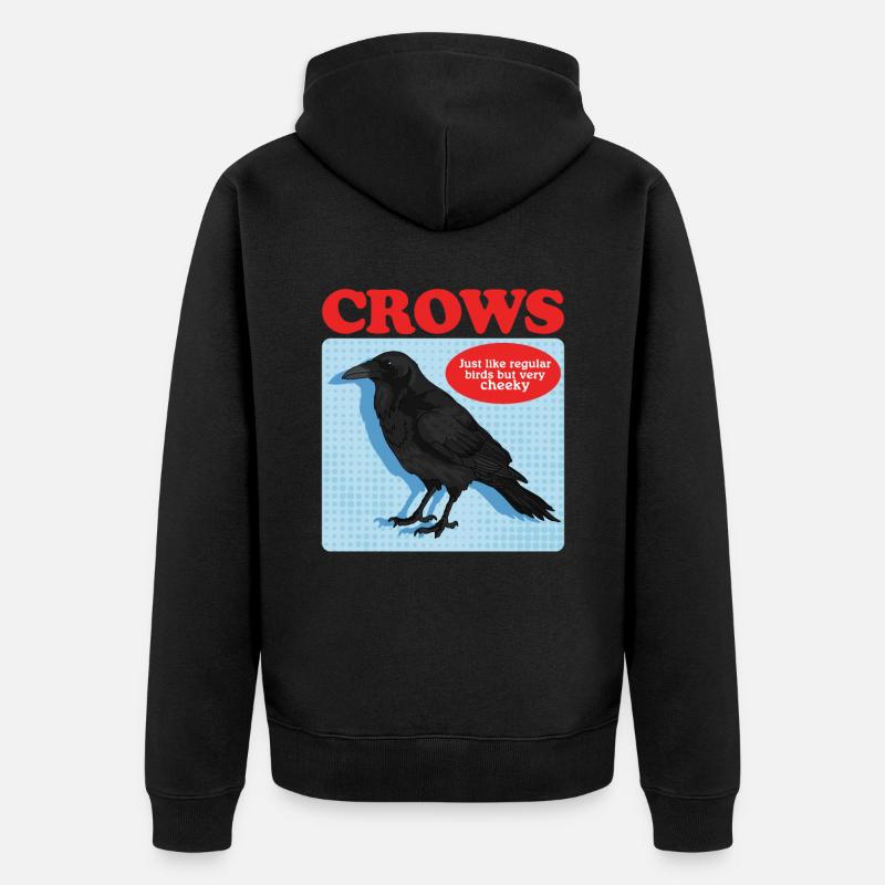 Krähen schwarze Raben Geschenk - Unisex Premium Bio Zip Hoodie - Schwarz