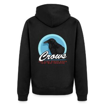 Crows Black Ravens Gifts - Unisex Premium Organic Zip Hoodie - black - Back - Nico (187cm)