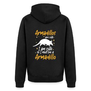 Armadillo I'm an Armadillo Armadillo - Unisex Premium Organic Zip Hoodie - black - Back - Nico (187cm)