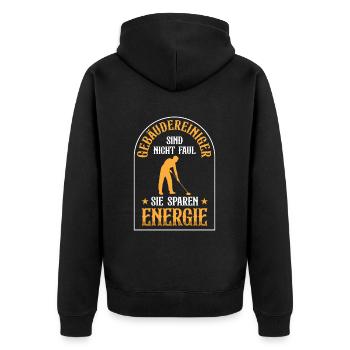 Les nettoyeurs de bâtiments ne sont pas des nettoyeurs de vitres paresseux - Veste à capuche bio Premium Unisexe - noir - Dos - Nico (187cm)