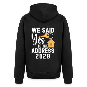 Nous avons dit à l’adresse 2028 - Veste à capuche bio Premium Unisexe - noir - Dos - Nico (187cm)
