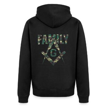 Maçon Maçonnique Camo Famille Franc-Maçon - Veste à capuche bio Premium Unisexe - noir - Dos - Nico (187cm)