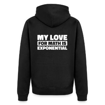Mathe Mathematik Math Funny Pun - Unisex Premium Bio Zip Hoodie - Schwarz - Hinten - Nico (187cm)