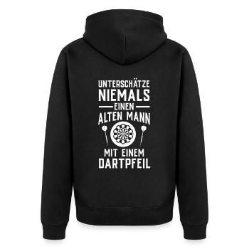 Cadeau de fléchettes Jeu de fléchettes Bullseye - Veste à capuche bio Premium Unisexe - noir - Dos - Nico (187cm)