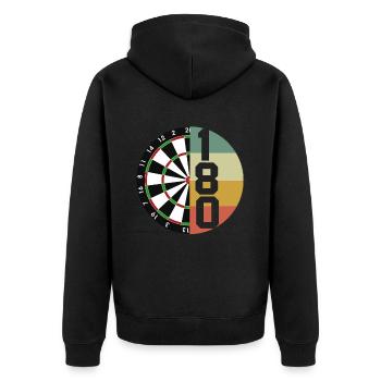 Dart Gift Dartboard Darts Player Bullseye - Unisex Premium Organic Zip Hoodie - black - Back - Nico (187cm)