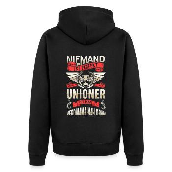 Personne n’est parfait, mais les joueurs de l’Union sont proches - Veste à capuche bio Premium Unisexe - noir - Dos - Nico (187cm)