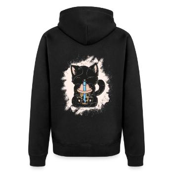 Bubble Tea Boba BubbleTea Kawaii Japan Tea Kpop - Unisex Premium Bio Zip Hoodie - Schwarz - Hinten - Nico (187cm)