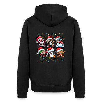 Dabbing Santa Elf Christmas Squad Boys Girls - Unisex Premium Bio Zip Hoodie - Schwarz - Hinten - Nico (187cm)