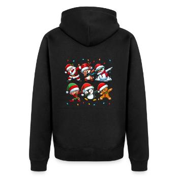 Dabbing Santa Elf Christmas Squad Boys Girls - Unisex Premium Bio Zip Hoodie - Schwarz - Hinten - Nico (187cm)