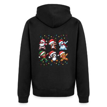 Dabbing Santa Elf Christmas Squad Boys Girls - Unisex Premium Bio Zip Hoodie - Schwarz - Hinten - Nico (187cm)
