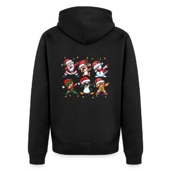 Dabbing Santa Elf Christmas Squad Boys Girls - Unisex Premium Bio Zip Hoodie - Schwarz - Hinten - Nico (187cm)