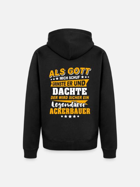 Ackerbauer Sprüche - Unisex Premium Bio Zip Hoodie - Schwarz