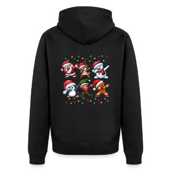 Dabbing Santa Elf Christmas Squad Boys Girls - Unisex Premium Bio Zip Hoodie - Schwarz - Hinten - Nico (187cm)