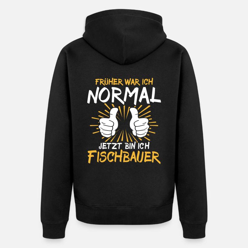 Fischbauer Spruch - Veste à capuche bio Premium Unisexe - noir