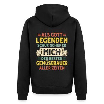 Maraîcher - Veste à capuche bio Premium Unisexe - noir - Dos - Nico (187cm)