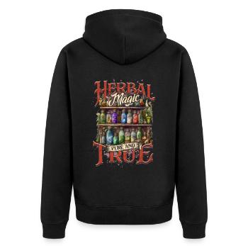 Herb Collector Herbal Magic Pure And True - Veste à capuche bio Premium Unisexe - noir - Dos - Nico (187cm)