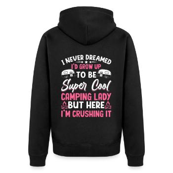 Camping Lady But Here I'm Killing It Camper Women - Unisex Premium Organic Zip Hoodie - black - Back - Nico (187cm)