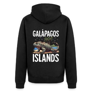 Galapagos Islands - Unisex Premium Bio Zip Hoodie - Schwarz - Hinten - Nico (187cm)