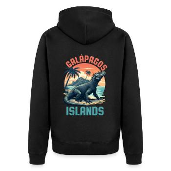 Galapagos Islands - Unisex Premium Bio Zip Hoodie - Schwarz - Hinten - Nico (187cm)