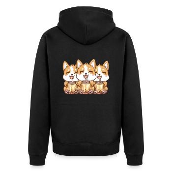 Thé à bulles Boba BubbleTea Kawaii Japan Tea Kpop - Veste à capuche bio Premium Unisexe - noir - Dos - Nico (187cm)